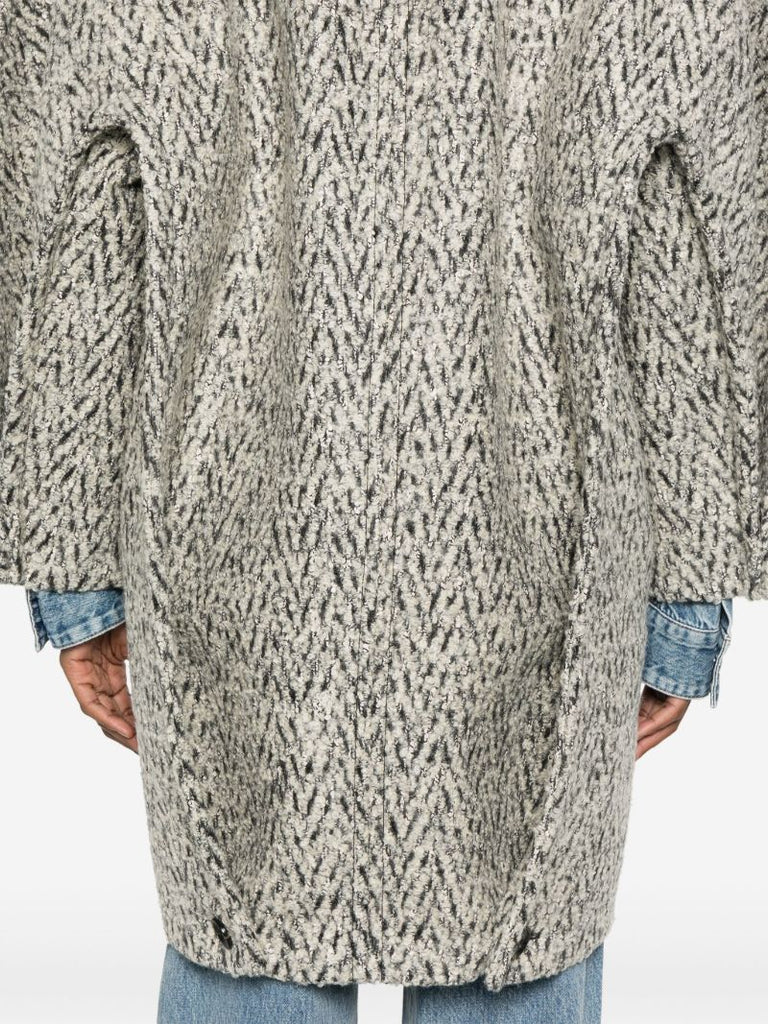 Contrasting Collar Coat