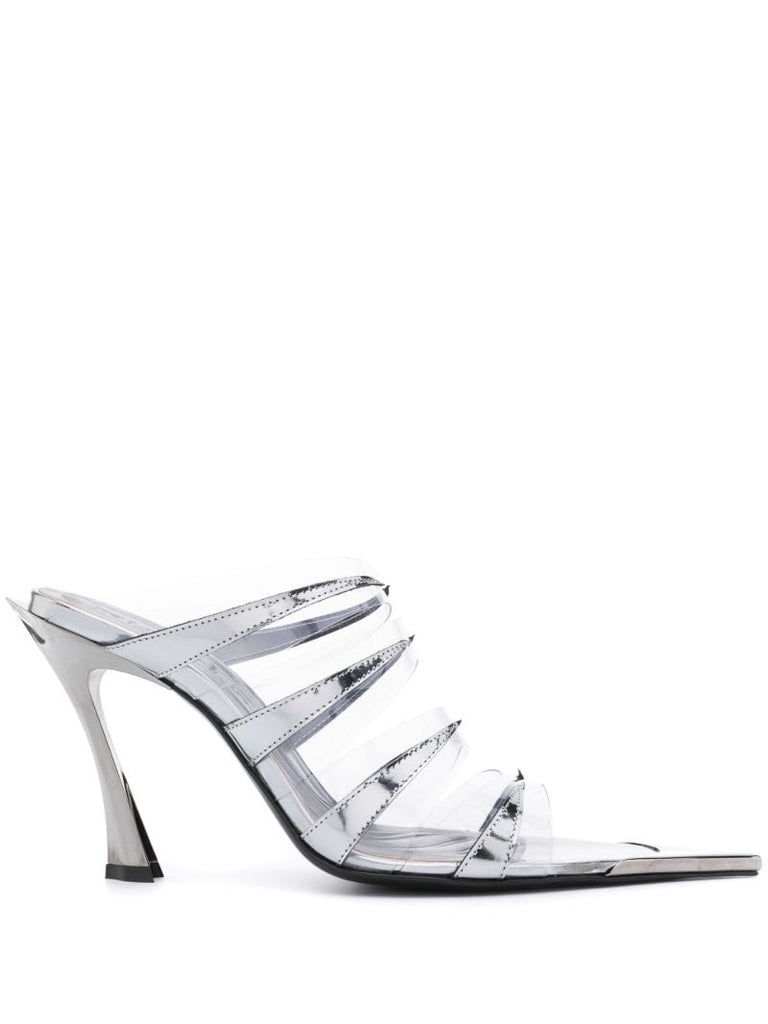 95mm Strappy Leather Mules