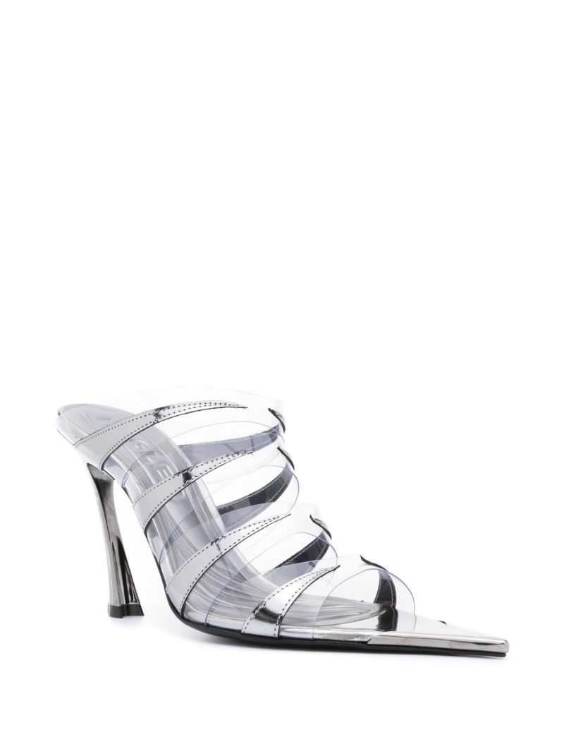 95mm Strappy Leather Mules