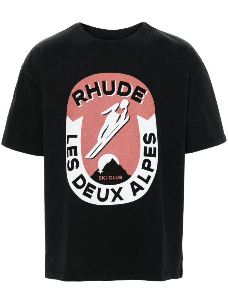 Black Les Deux Alpes Cotton T-shirt