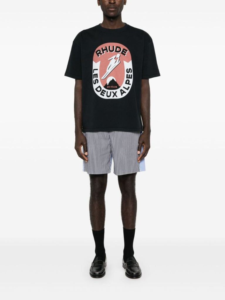 Black Les Deux Alpes Cotton T-shirt
