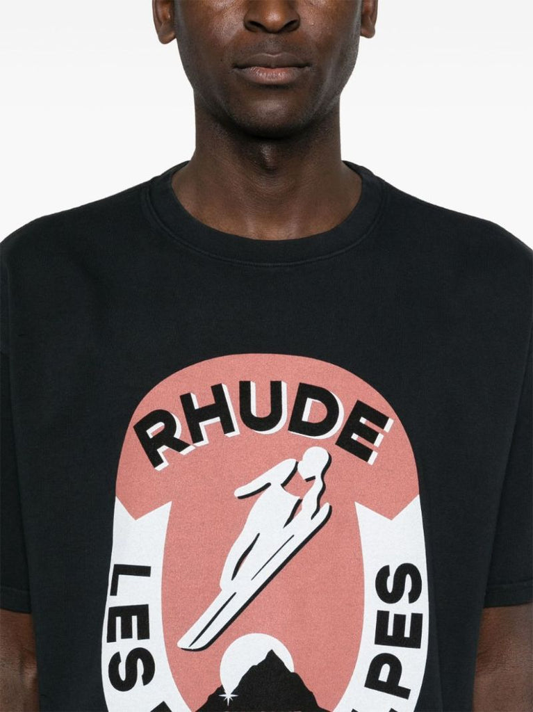 Black Les Deux Alpes Cotton T-shirt