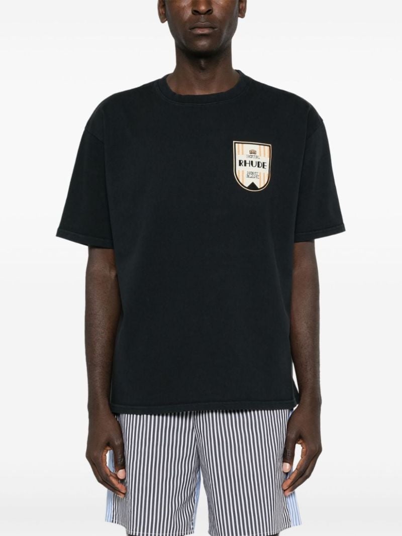 Black Mont-blanc Hotel Cotton T-shirt