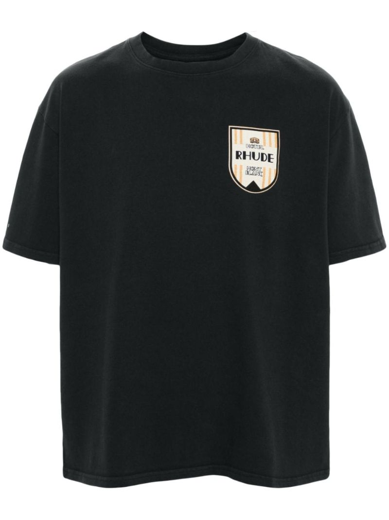 Black Mont-blanc Hotel Cotton T-shirt