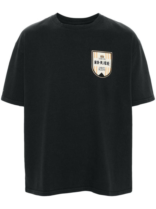 Black Mont-blanc Hotel Cotton T-shirt