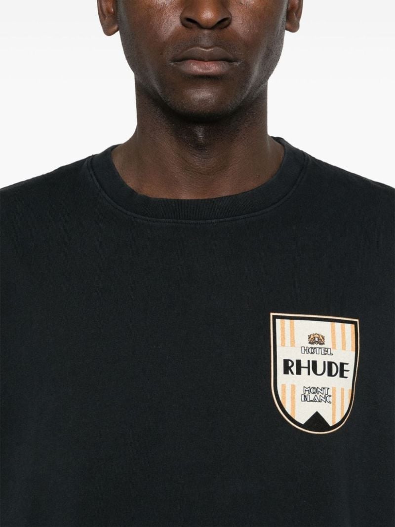 Black Mont-blanc Hotel Cotton T-shirt