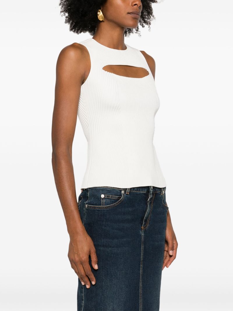 Slashed Ribbed Knitted Top