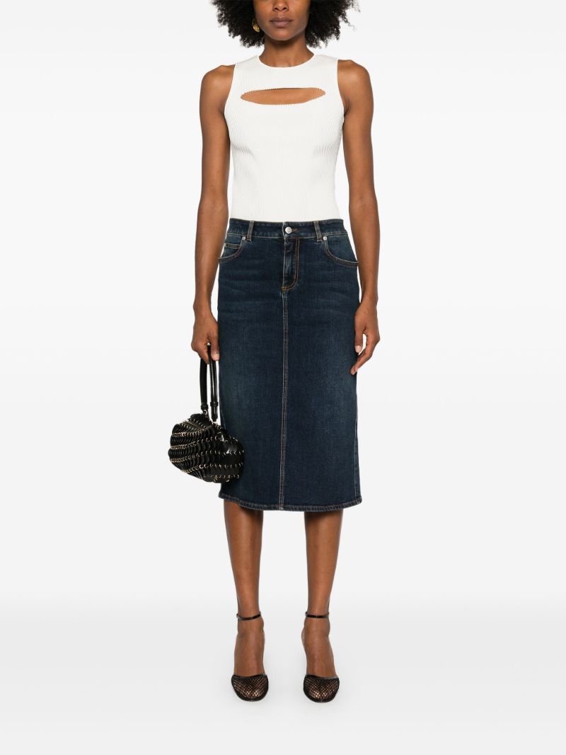 Slashed Ribbed Knitted Top