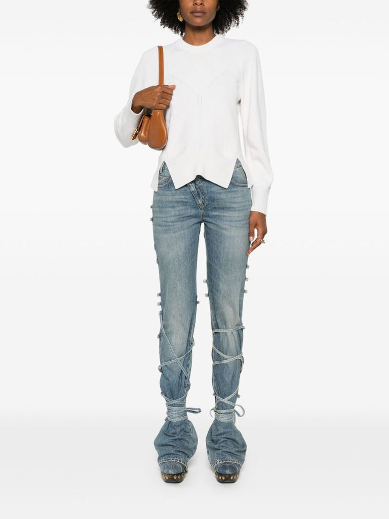 Ribbed Slit Sweater