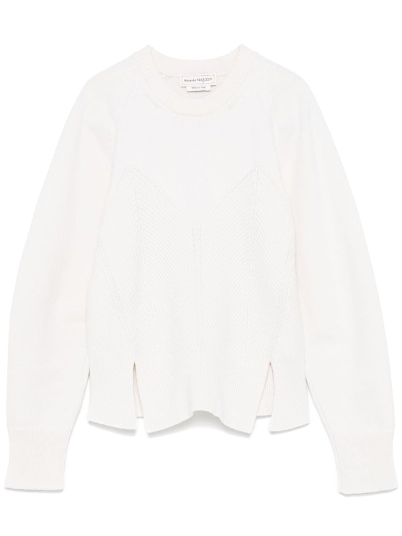 Ribbed Slit Sweater