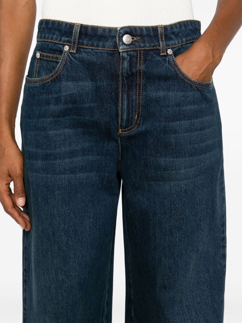 Whiskered Wide-leg Jeans