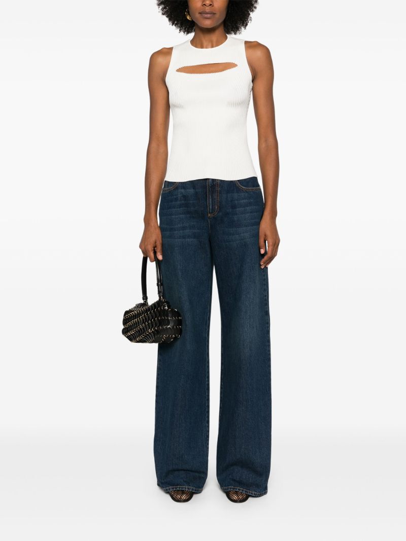 Whiskered Wide-leg Jeans