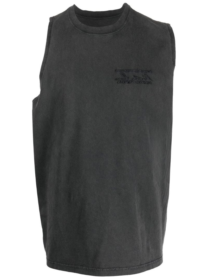Black Logo-embroidered Tank Top