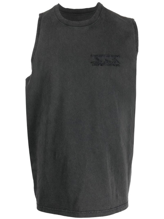 Black Logo-embroidered Tank Top