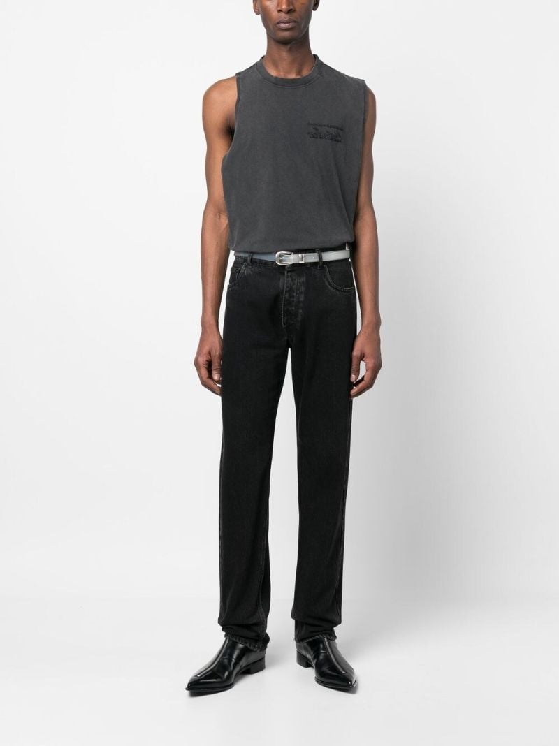 Black Logo-embroidered Tank Top