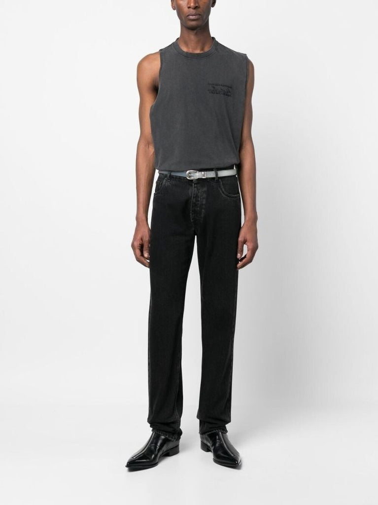Black Logo-embroidered Tank Top