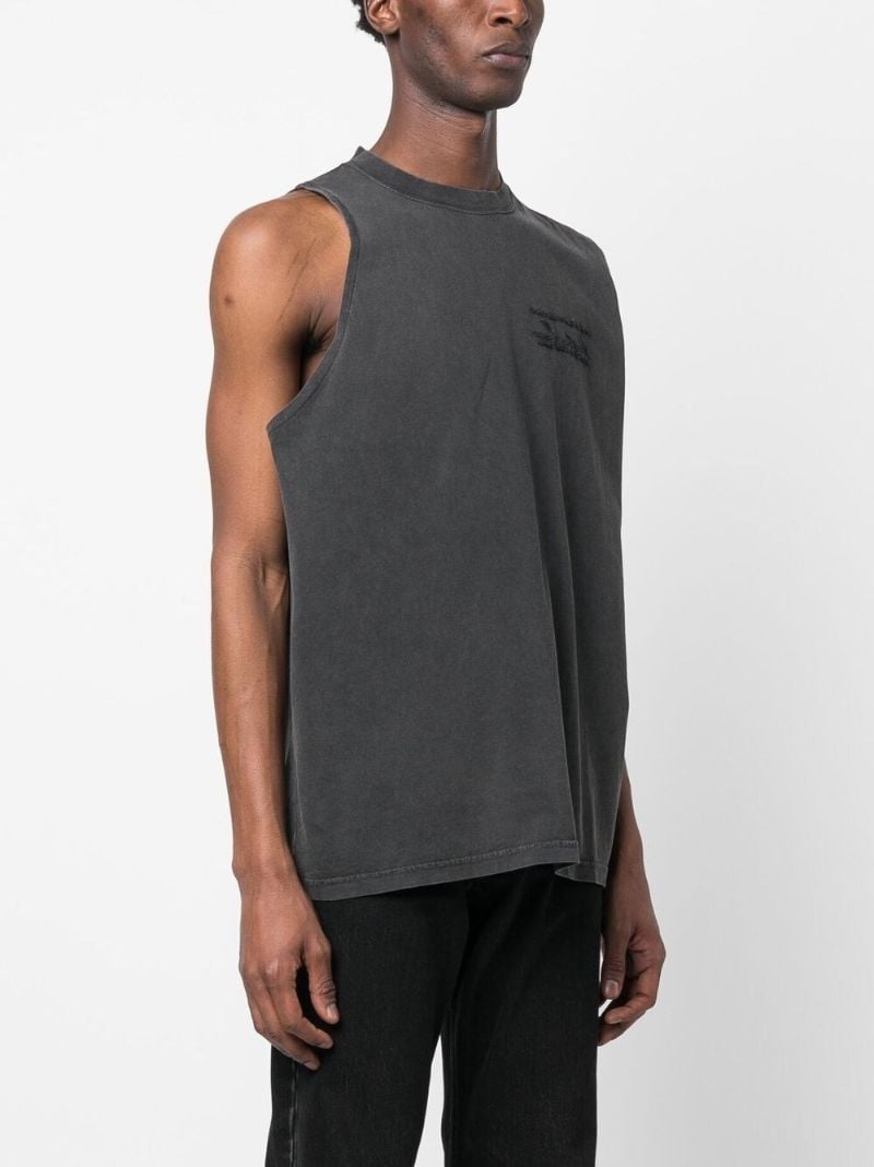 Black Logo-embroidered Tank Top