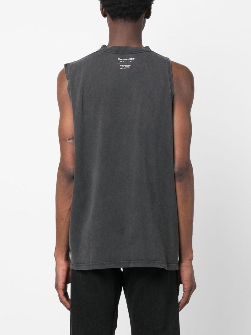 Black Logo-embroidered Tank Top
