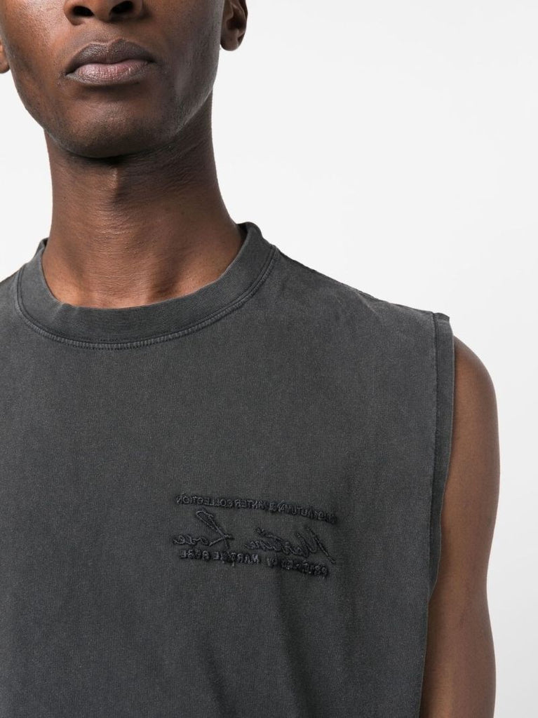 Black Logo-embroidered Tank Top