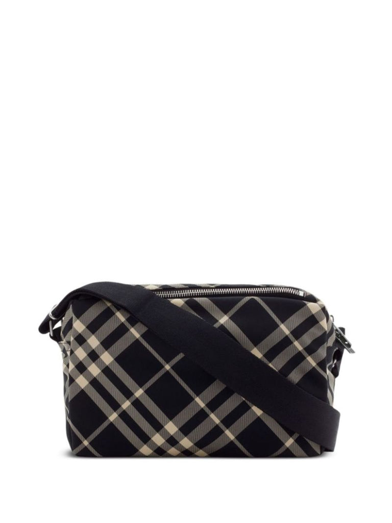 Black Checked Cross Body Bag