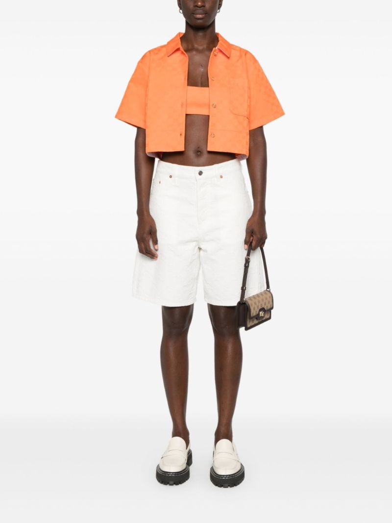 White Logo-appliquÃ_x0083_Â© Wide-leg Shorts