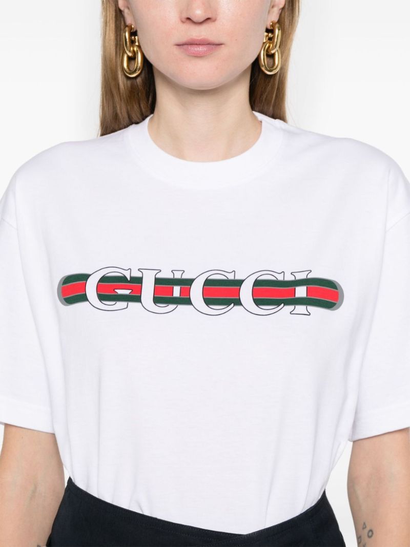 White Logo-print Cotton T-shirt