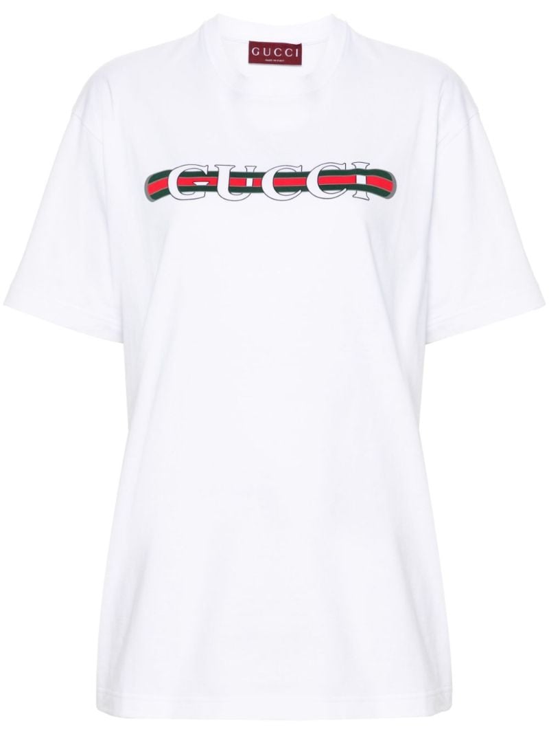 White Logo-print Cotton T-shirt