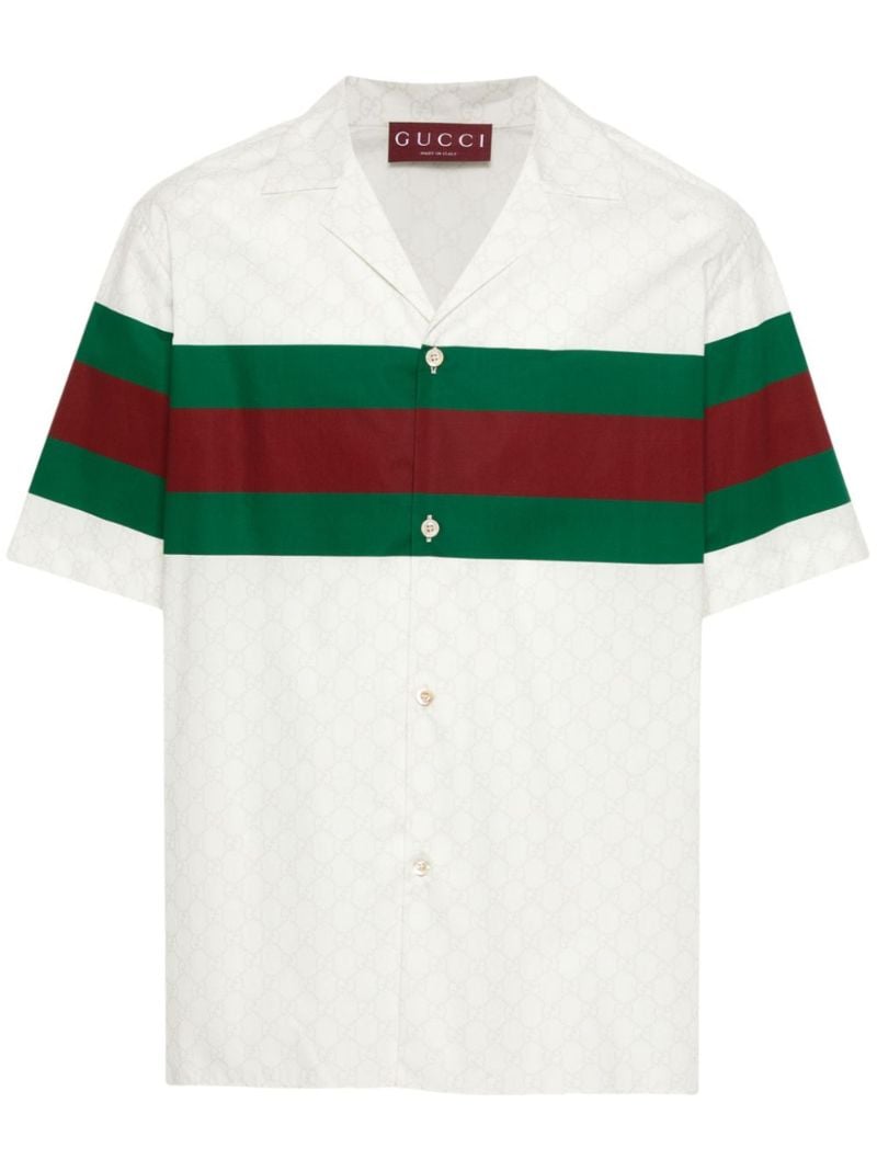 White Gg Web Cotton Shirt