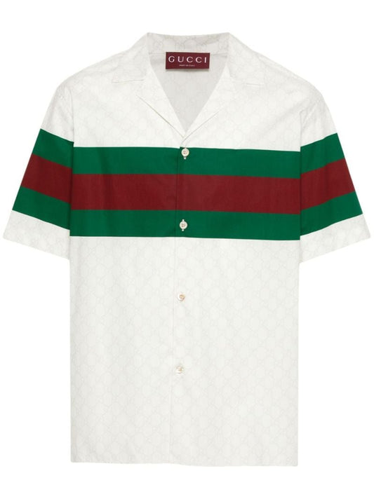 White Gg Web Cotton Shirt