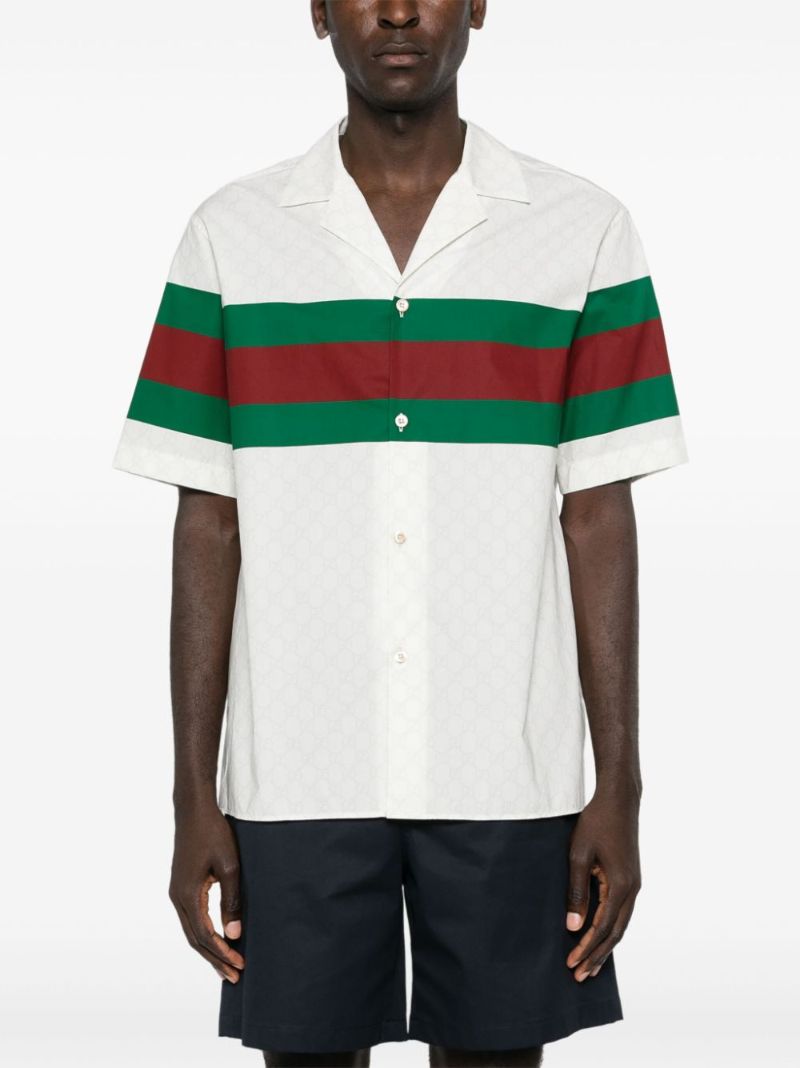 White Gg Web Cotton Shirt