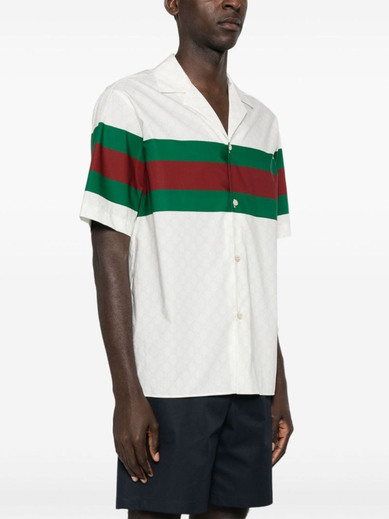White Gg Web Cotton Shirt