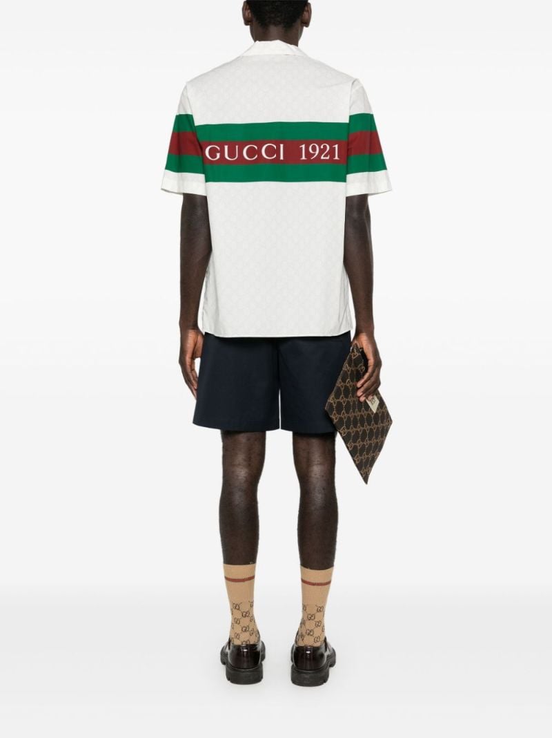 White Gg Web Cotton Shirt