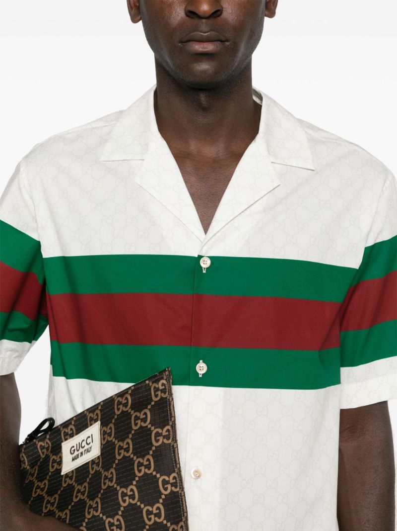 White Gg Web Cotton Shirt