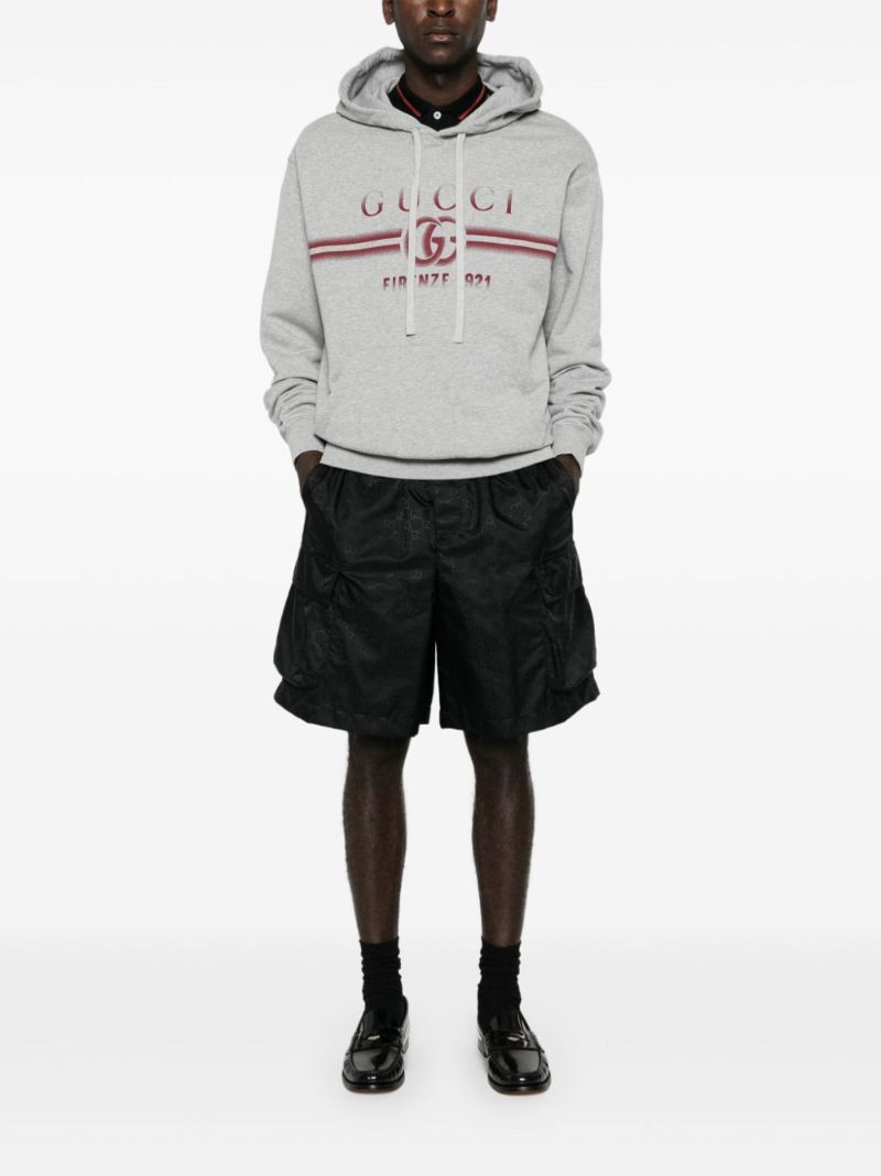 Grey Double G Cotton Hoodie