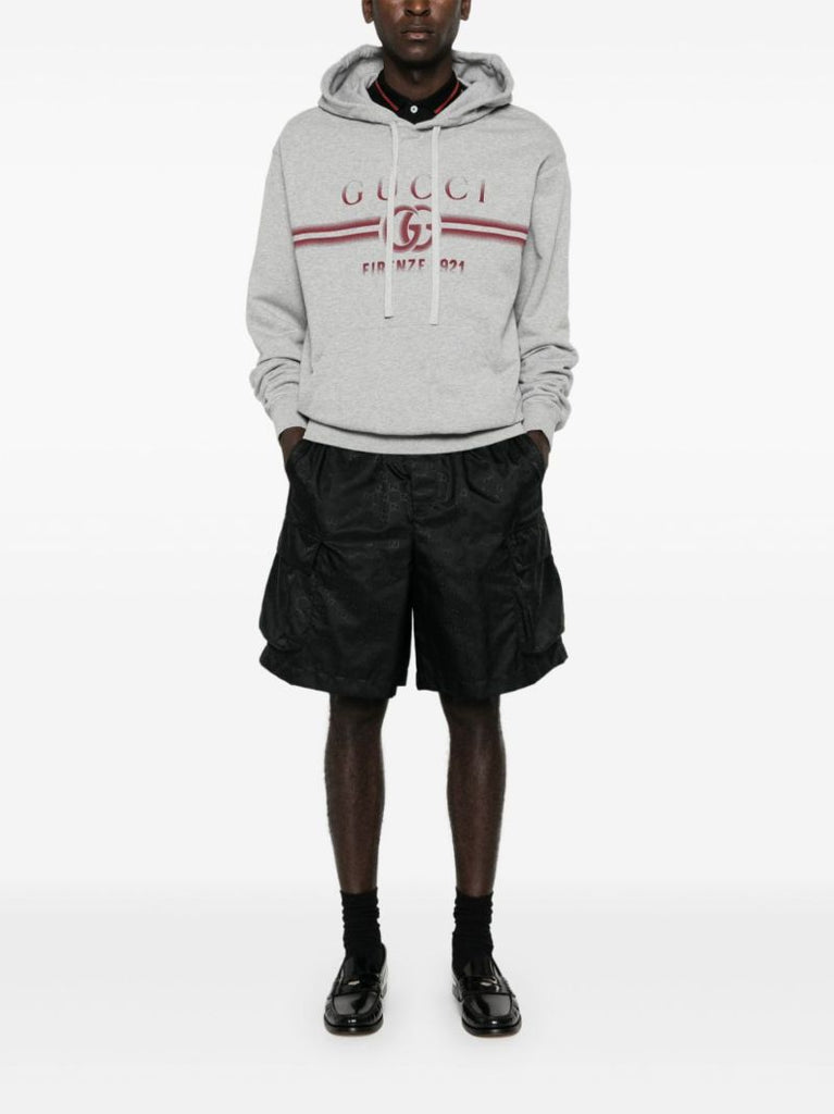 Grey Double G Cotton Hoodie