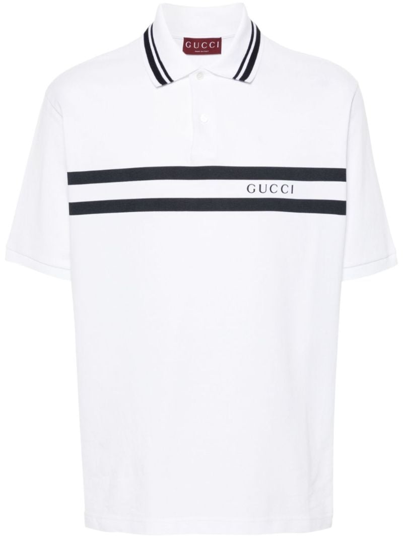 White Logo-print Cotton Polo Shirt