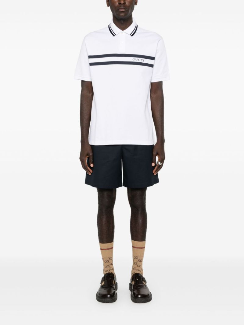 White Logo-print Cotton Polo Shirt