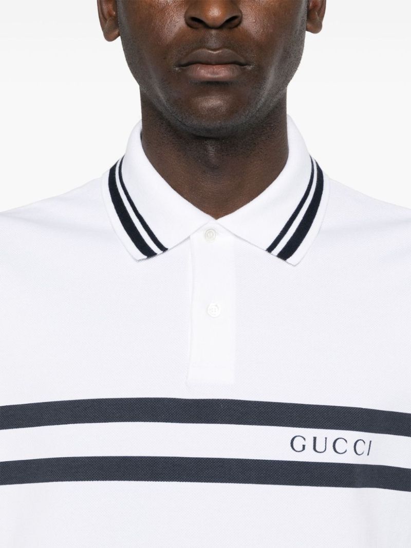 White Logo-print Cotton Polo Shirt