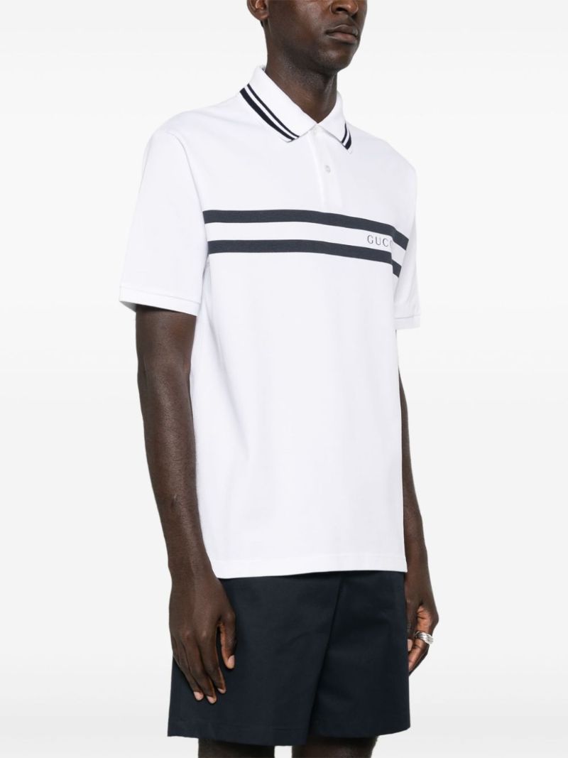 White Logo-print Cotton Polo Shirt