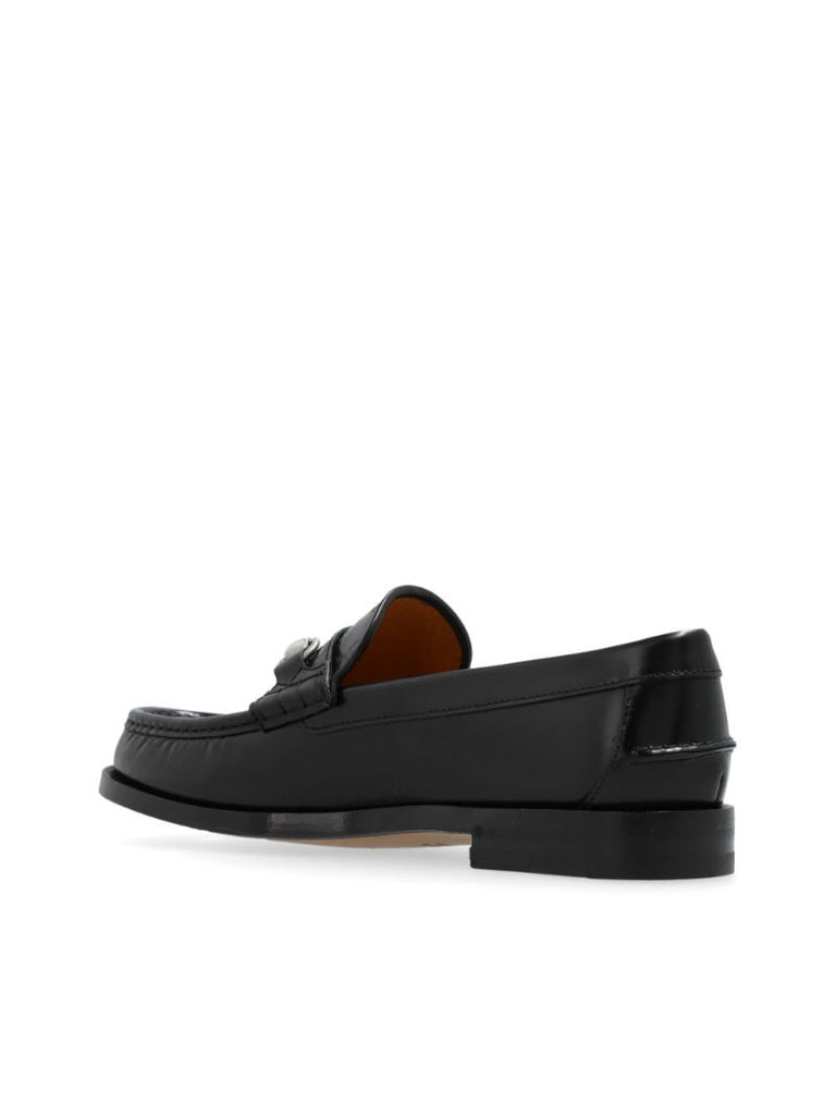 Black Horsebit Leather Loafers