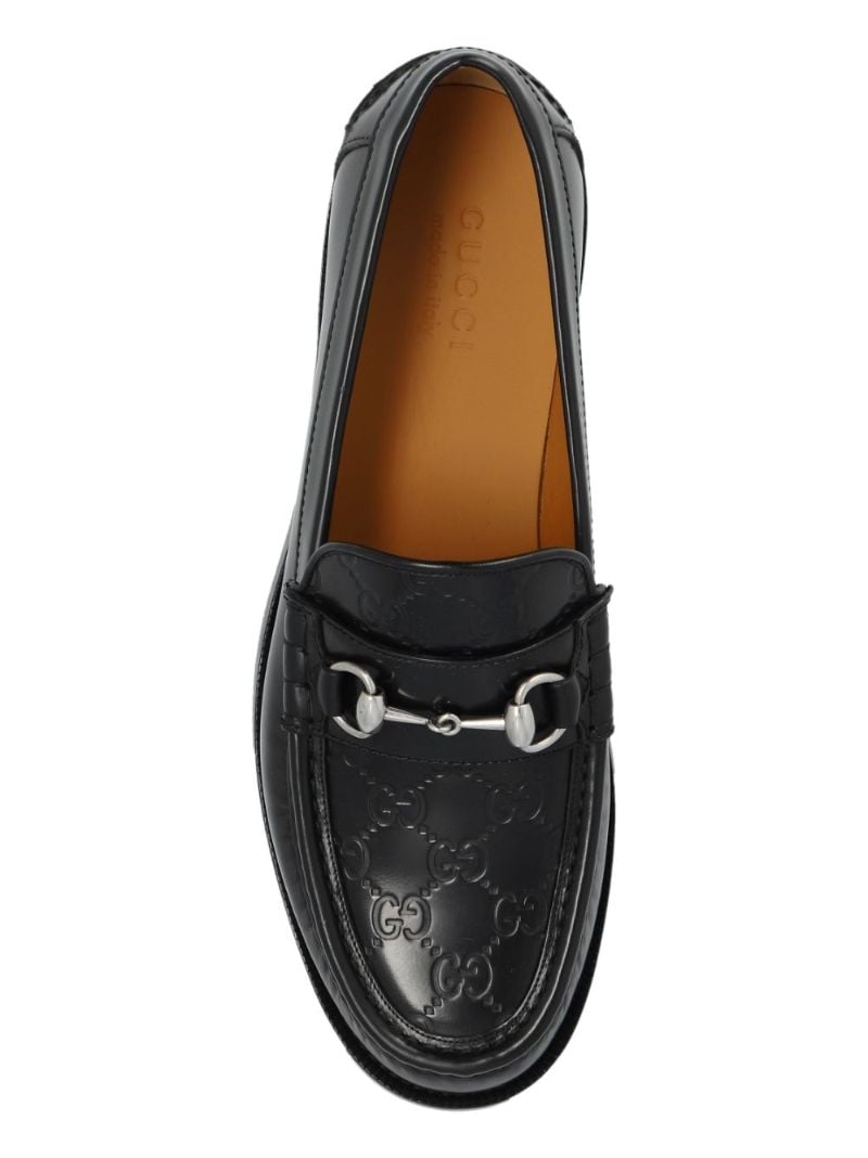 Black Horsebit Leather Loafers