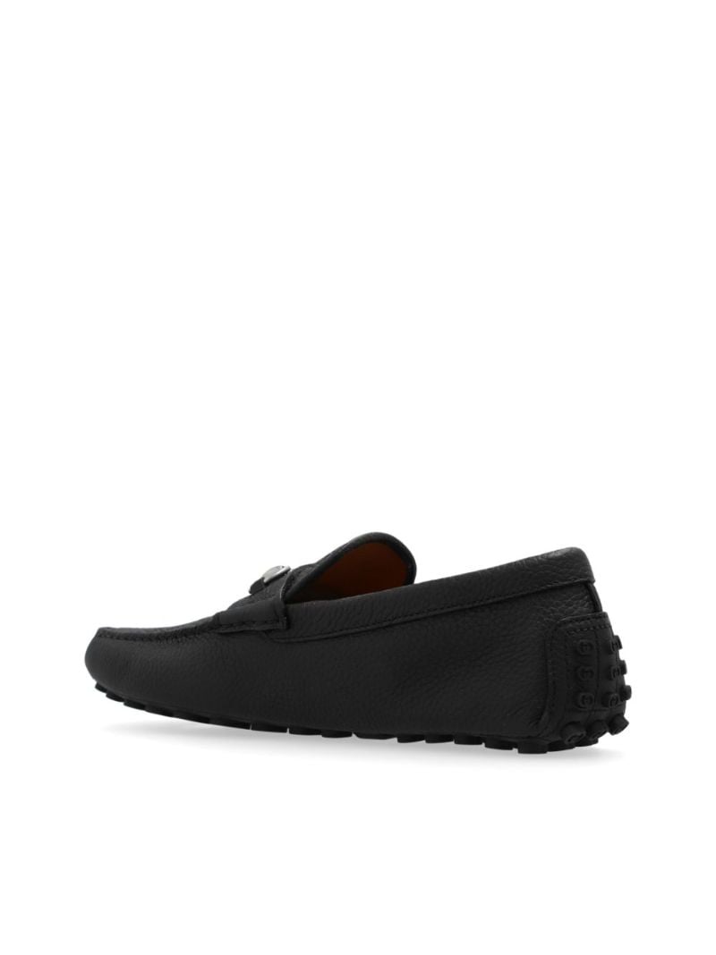 Black Horsebit Leather Loafers
