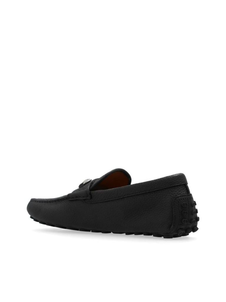 Black Horsebit Leather Loafers
