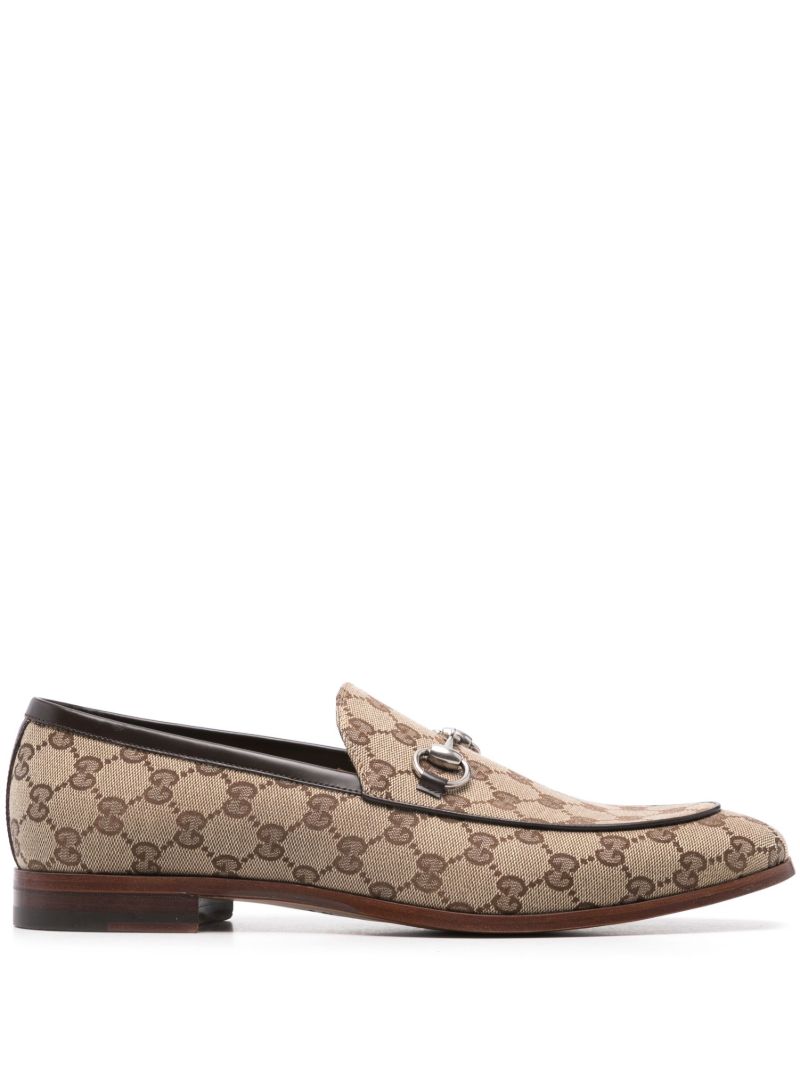 Neutral Horsebit Canvas Loafers
