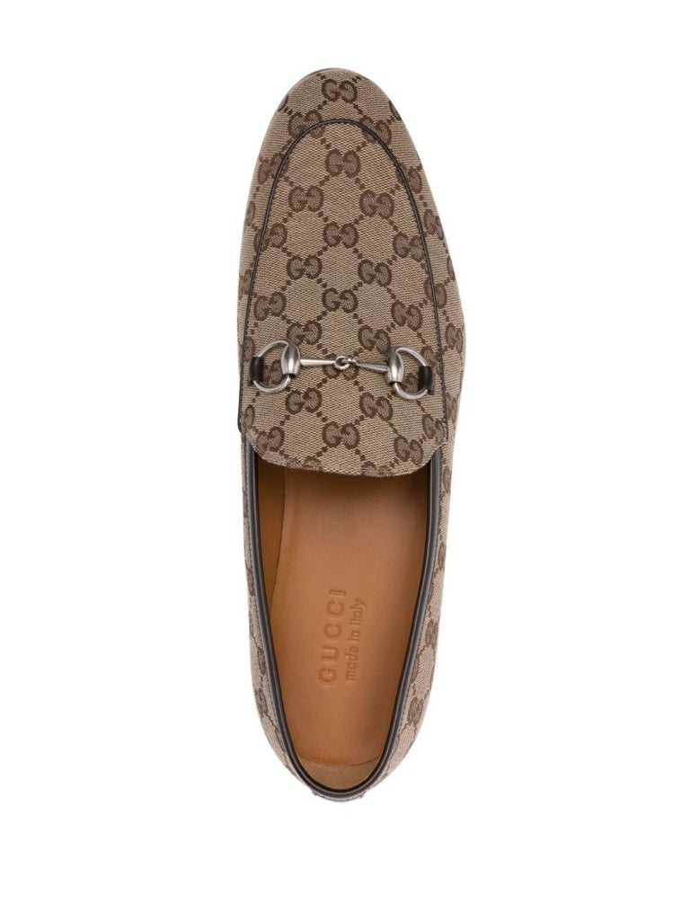 Neutral Horsebit Canvas Loafers