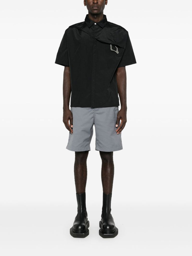 Black Carabiner-embellished Shirt