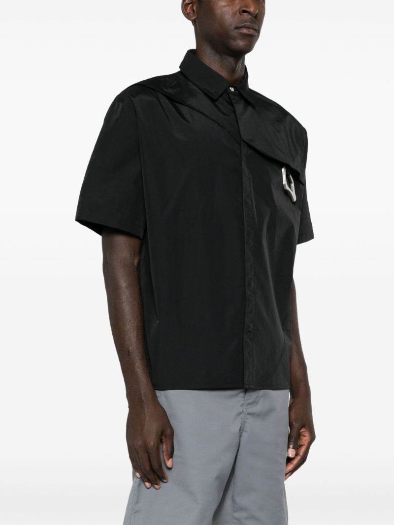 Black Carabiner-embellished Shirt