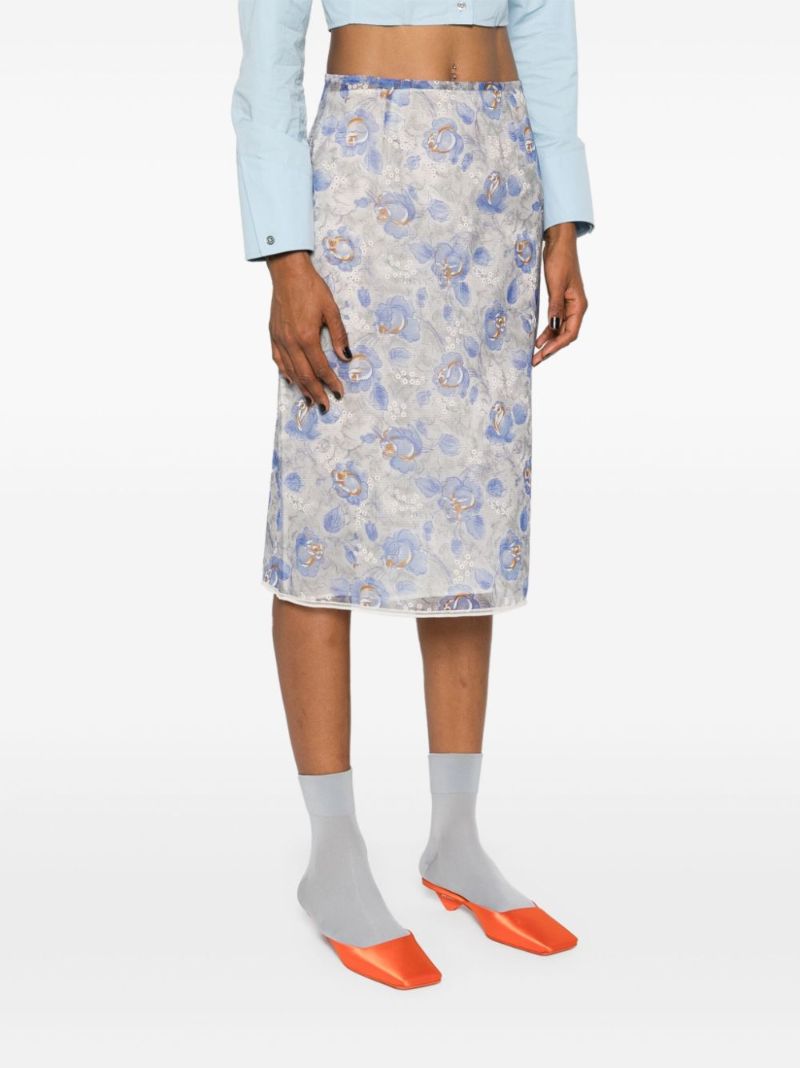 Printed Midi Skirt