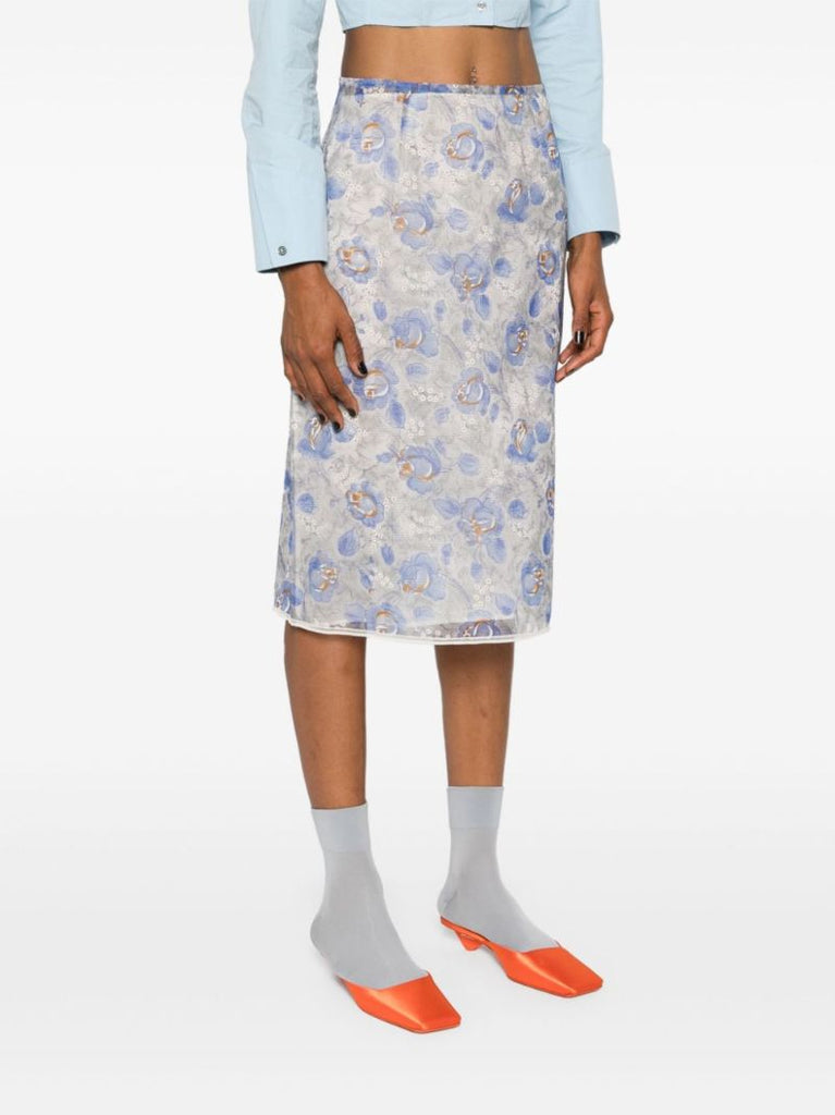 Printed Midi Skirt