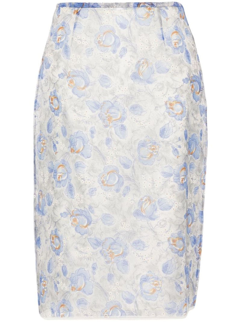 Printed Midi Skirt